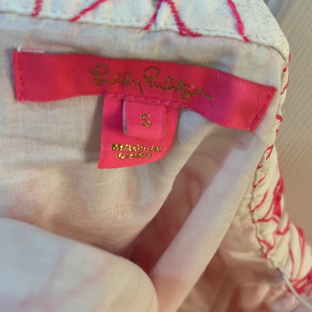 Lilly Pulitzer Lesley Top BotanicalEyelet Razberry - Picture 5 of 6